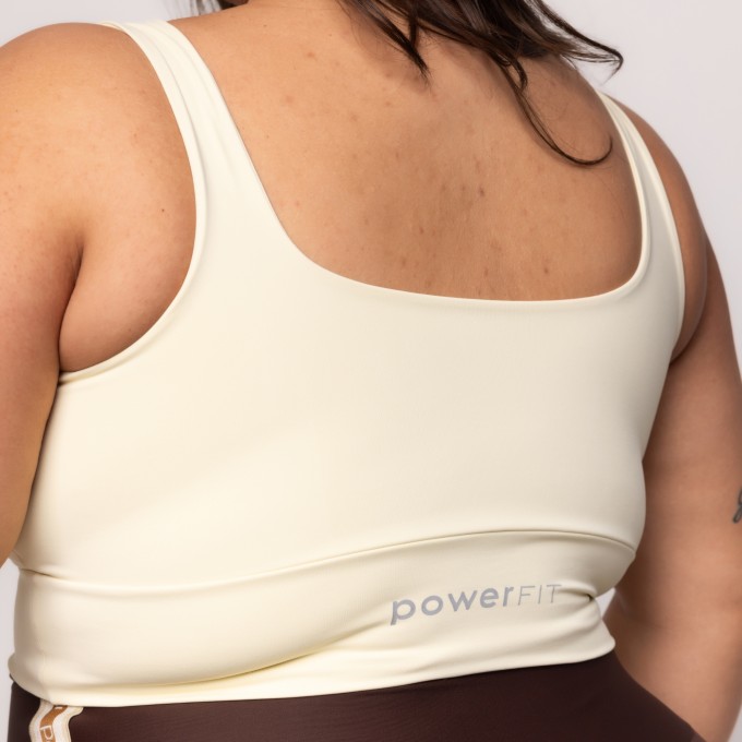 Top Cropped Motion Plus Size Off White