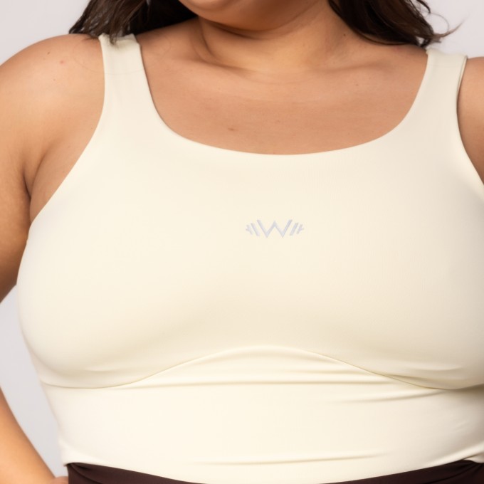 Top Cropped Motion Plus Size Off White