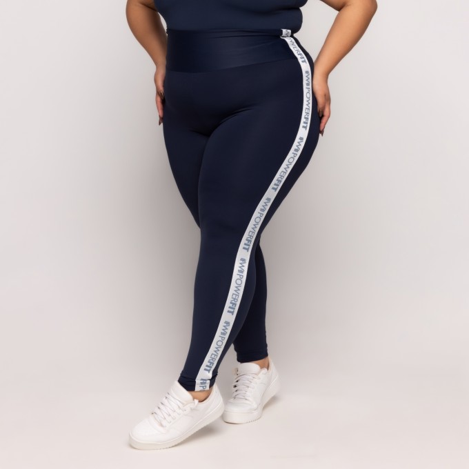 Calça Power Fit Plus Size Azul Noturno