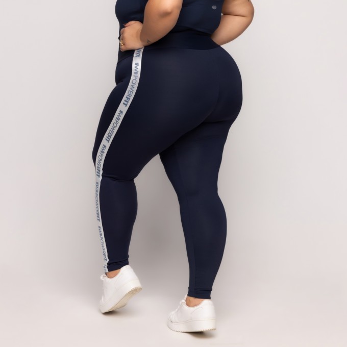 Calça Power Fit Plus Size Azul Noturno