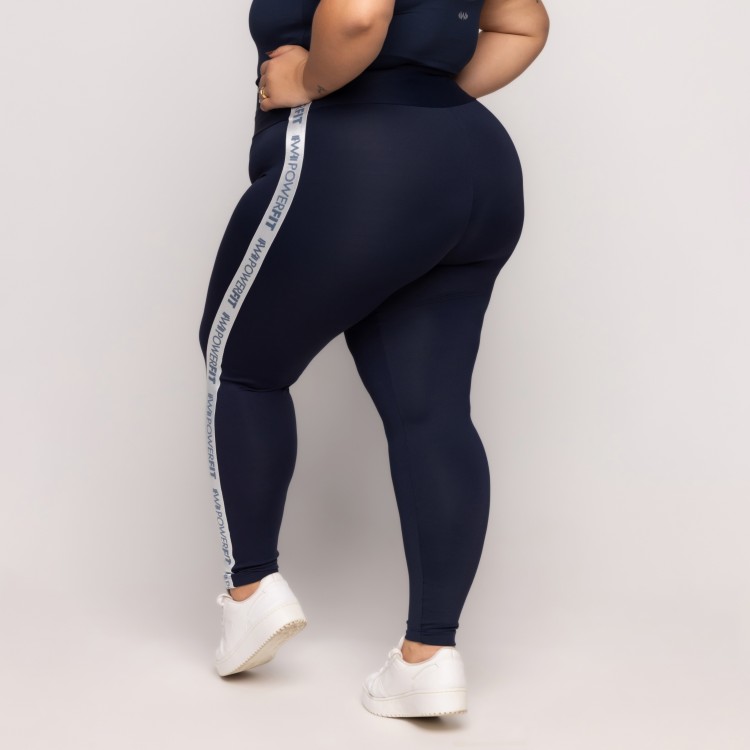 Calça Power Fit Plus Size Azul Noturno